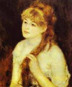 Young Woman Braiding Her Hair Auguste renoir